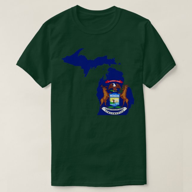 MI Statlig flagga Proud Michigan Native T Shirt (Design framsida)