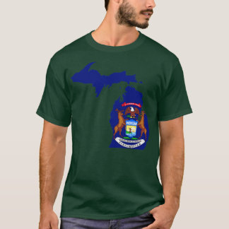 MI Statlig flagga Proud Michigan Native T Shirt