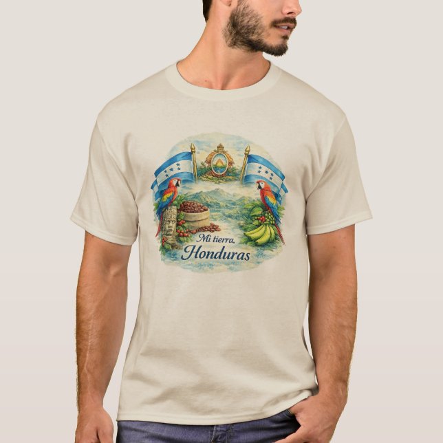 Mi Tierra Honduras Tropical Art Tee (Framsida)