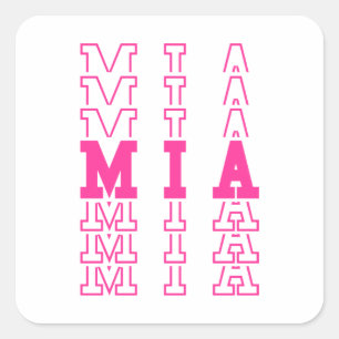 Mia Anpassningsbar Girl Namn Fyrkantigt Klistermärke