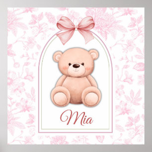Mia Anpassningsbar Rosa Nalle Försörjningsdesign Poster