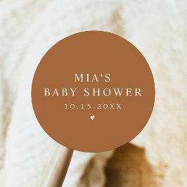 MIA Arched Boho Terracotta Baby Shower Runt Klistermärke