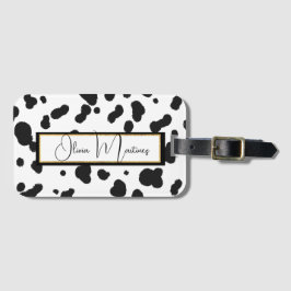 MIA Black & White Cow Print Loggage Tag Bagagebricka