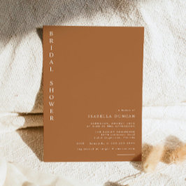 Mia - Boho Burnt Orange Minimalist Möhippa Inbjudningar