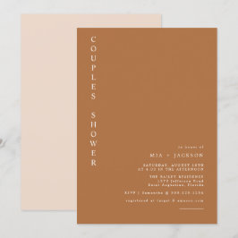 MIA Boho Burnt Orange Minimalist Par Shower Inbjudningar
