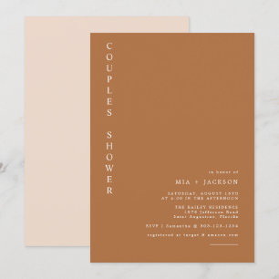 MIA Boho Burnt Orange Minimalist Par Shower Inbjudningar