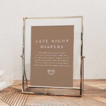 MIA Boho Earth Tone Late Night Diaper Baby Shower