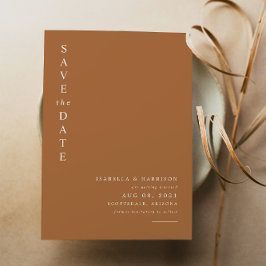 Mia - Bränn Orange Modern Minimalistisk Spara datu Inbjudningar