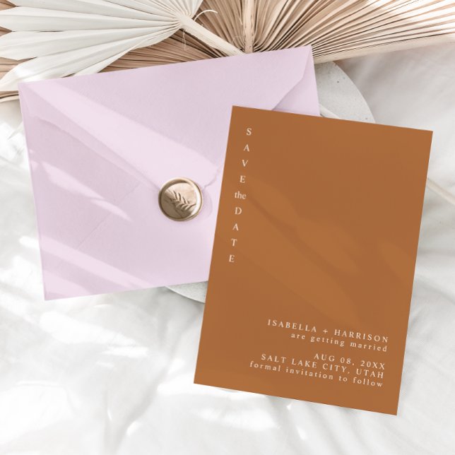 MIA BURNT ORANGE SAVE THE DATE INBJUDNINGAR (Skapare uppladdad)