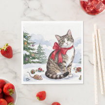 Mia den festliga katten med höcklig dekoration