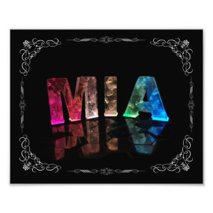 Mia - den kända Miaen i 3D tänder (fotografera), Fototryck