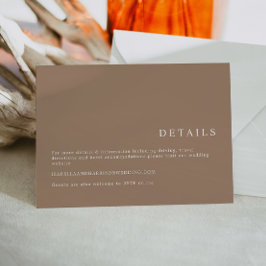MIA Earth Tone Taupe-minalistiskt Boho-information Inbjudningar