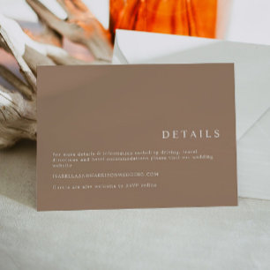 MIA Earth Tone Taupe-minalistiskt Boho-information Inbjudningar
