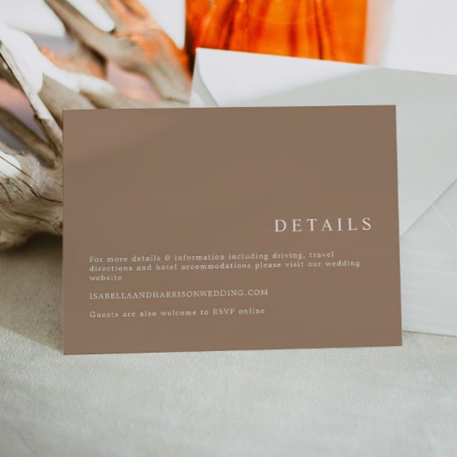 MIA Earth Tone Taupe-minalistiskt Boho-information Inbjudningar (Skapare uppladdad)