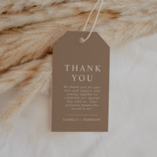 Mia - Earth Tone Taupe Modern Minimalist Bohemian Presentetikett