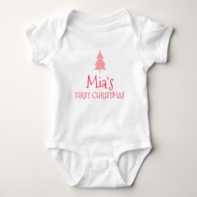 Mia Första Jul Baby 1:a Xmas Namn Klänning T Shirt (Framsida)