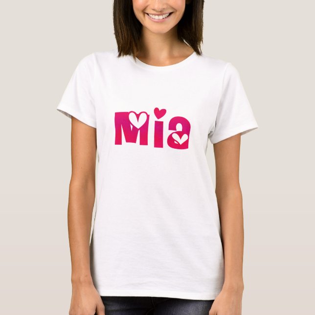 Mia in Hearts Tee Shirt (Framsida)