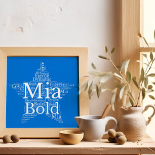 Mia Namn Cloud Anpassade Poster