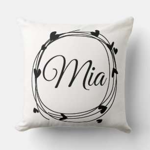 Mia namn söt design kudde