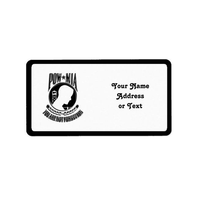 MIA/POW ~ Du har inte glömt Adressetikett (Framsidan)