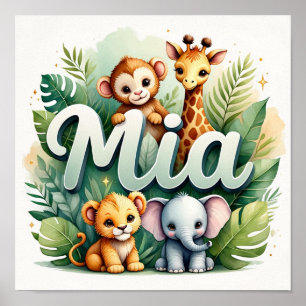Mia Safari Nursery Wall Art Poster