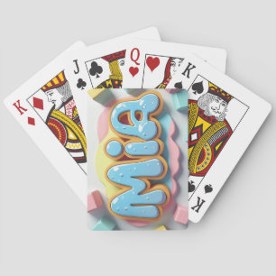 Mia skriven i graffiti font casinokort