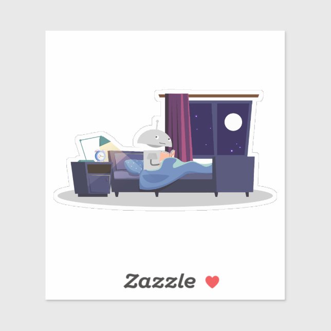 Mia vid Bedtime Klistermärken (Ark)