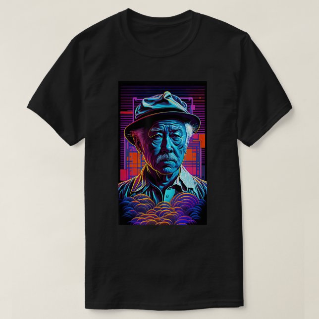 Miagi - Blacklight Art Stil - Synthwave T-Shi T Shirt (Design framsida)