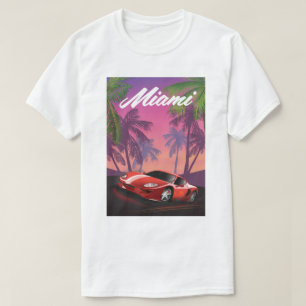 Miami 1990-talets sportbil t shirt