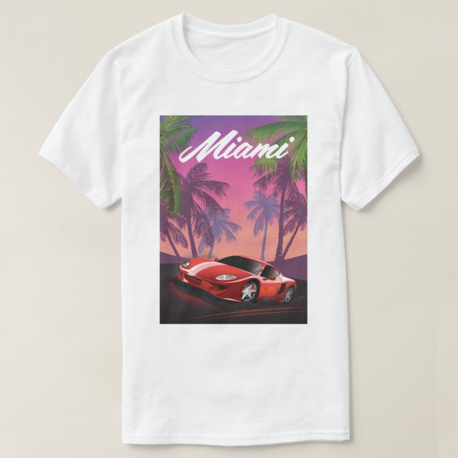 Miami 1990-talets sportbil t shirt (Design framsida)