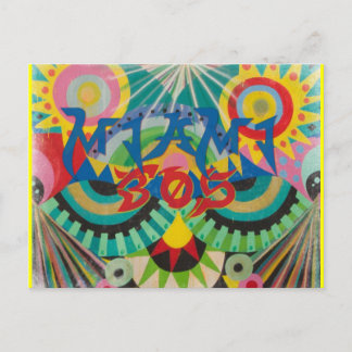 Miami 305 Graffiti Postcard Vykort