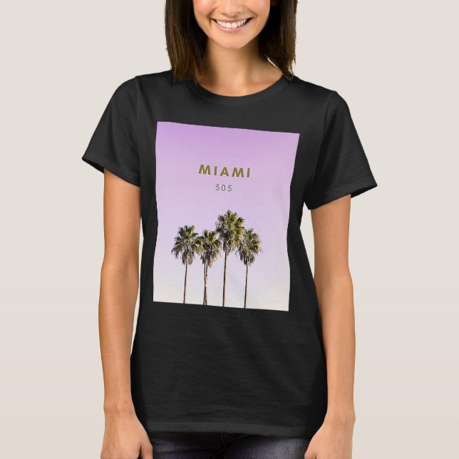 Miami 305 Handflatan Träd T Shirt (Framsida)