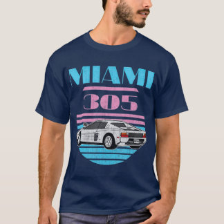 Miami 305 Vintage Florida City Beach 80s Gift T Shirt