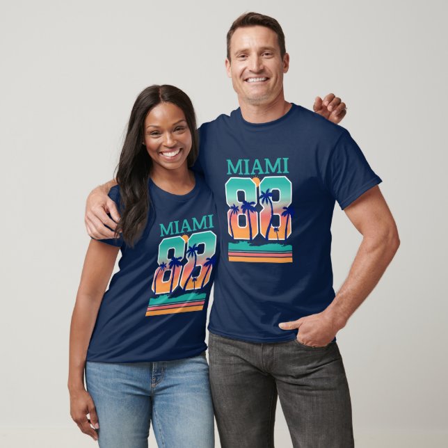 Miami 88 Retro Sunset Palm T Shirt (Unisex)