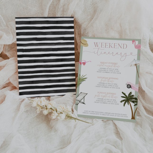 Miami Bachelorette Helg Itinerary Inbjudningar (Skapare uppladdad)