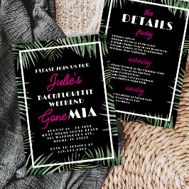 Miami Bachelorette Party Invitation Itinerary Inbjudningar