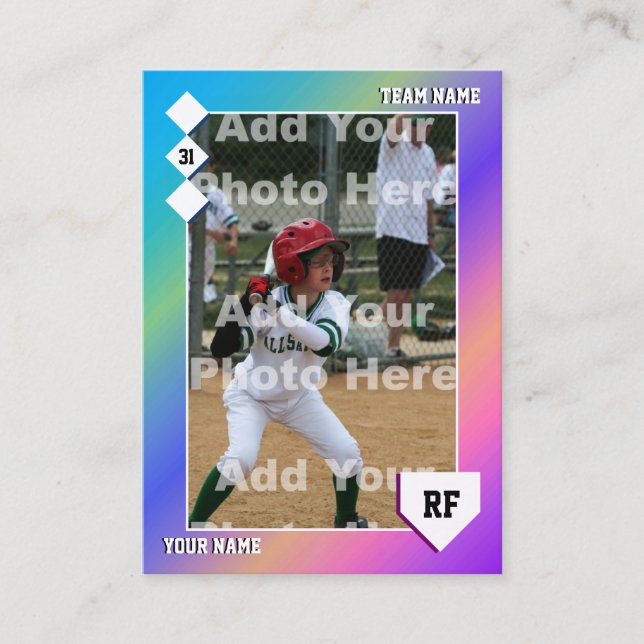 Miami Baseball Trading Card - Anpassningsbar Stats (Framsida)