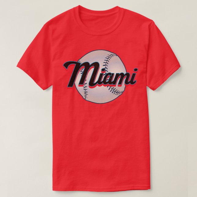 Miami Baseball Vintage Baseball Team Gift T Shirt (Design framsida)