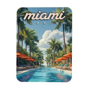 Miami Bassäng Vintage Magnet
