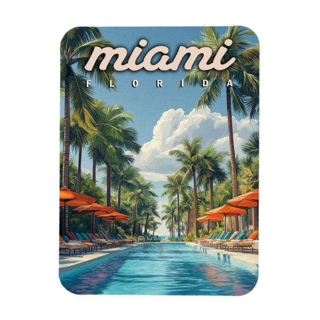 Miami Bassäng Vintage Magnet (Vertikal)
