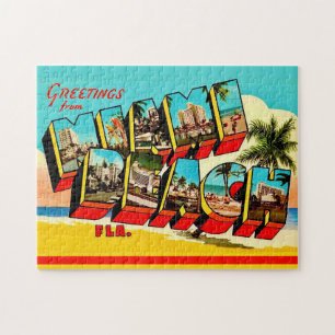 Miami Beach 11x14 vykort Pussel