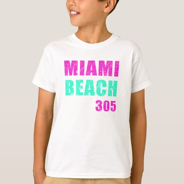 Miami Beach 305 Tee Shirt (Framsida)