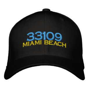 MIAMI BEACH 33109 Embroiderade Hat Broderad Keps