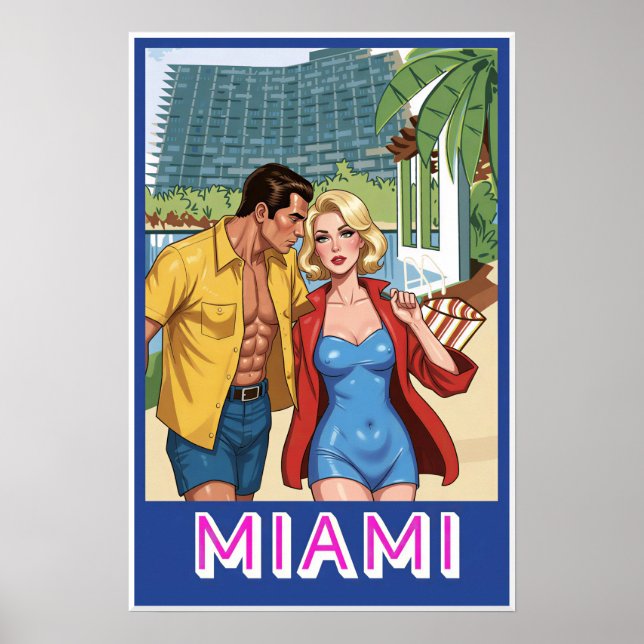 Miami Beach affisch (Framsidan)