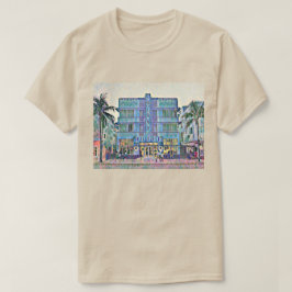 Miami Beach Art Deco Hotel Painting 2 T Shirt