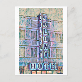 Miami Beach Art Deco Hotel Painting 3 Vykort