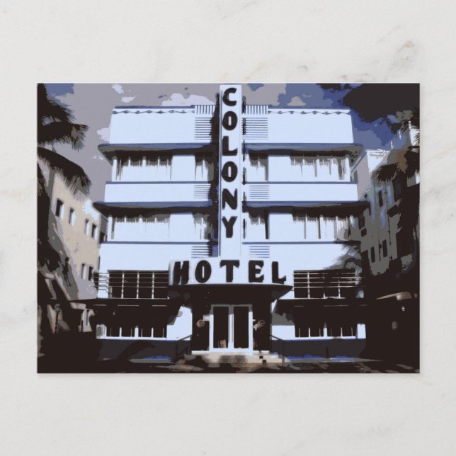 Miami Beach Art Deco Hotels på morgonen Vykort (Framsida)