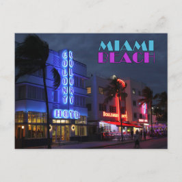 Miami Beach Art Deco Hotels på natten Vykort