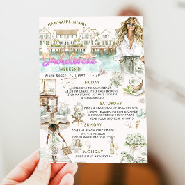 Miami Beach Bachelorette Helg Itinerary Inbjudningar