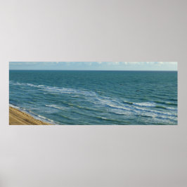 Miami Beach Blue Vågar Ocean Vågrät liggande Poster